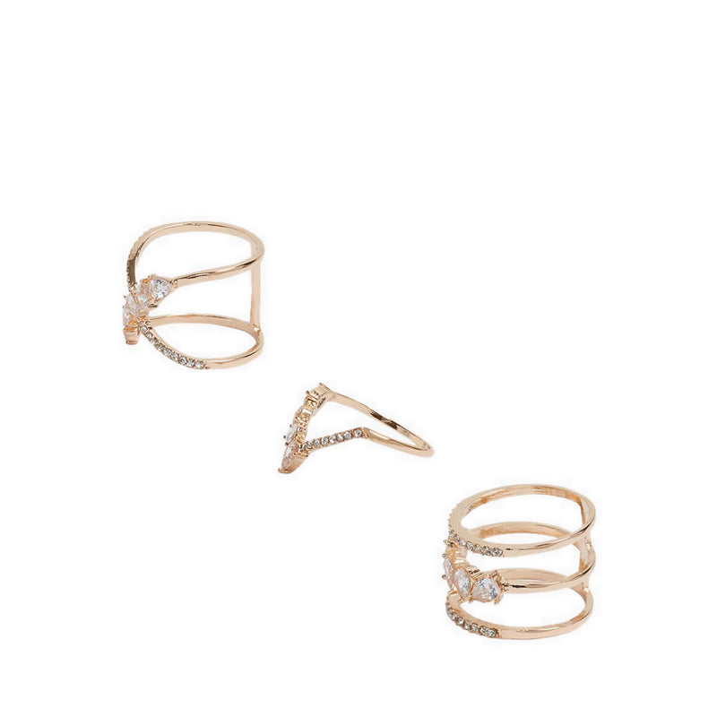 ALDO รุ่น Tetonia ชุดแหวน Multi Finger สำหรับ - สี Gold/สี Clear Multi